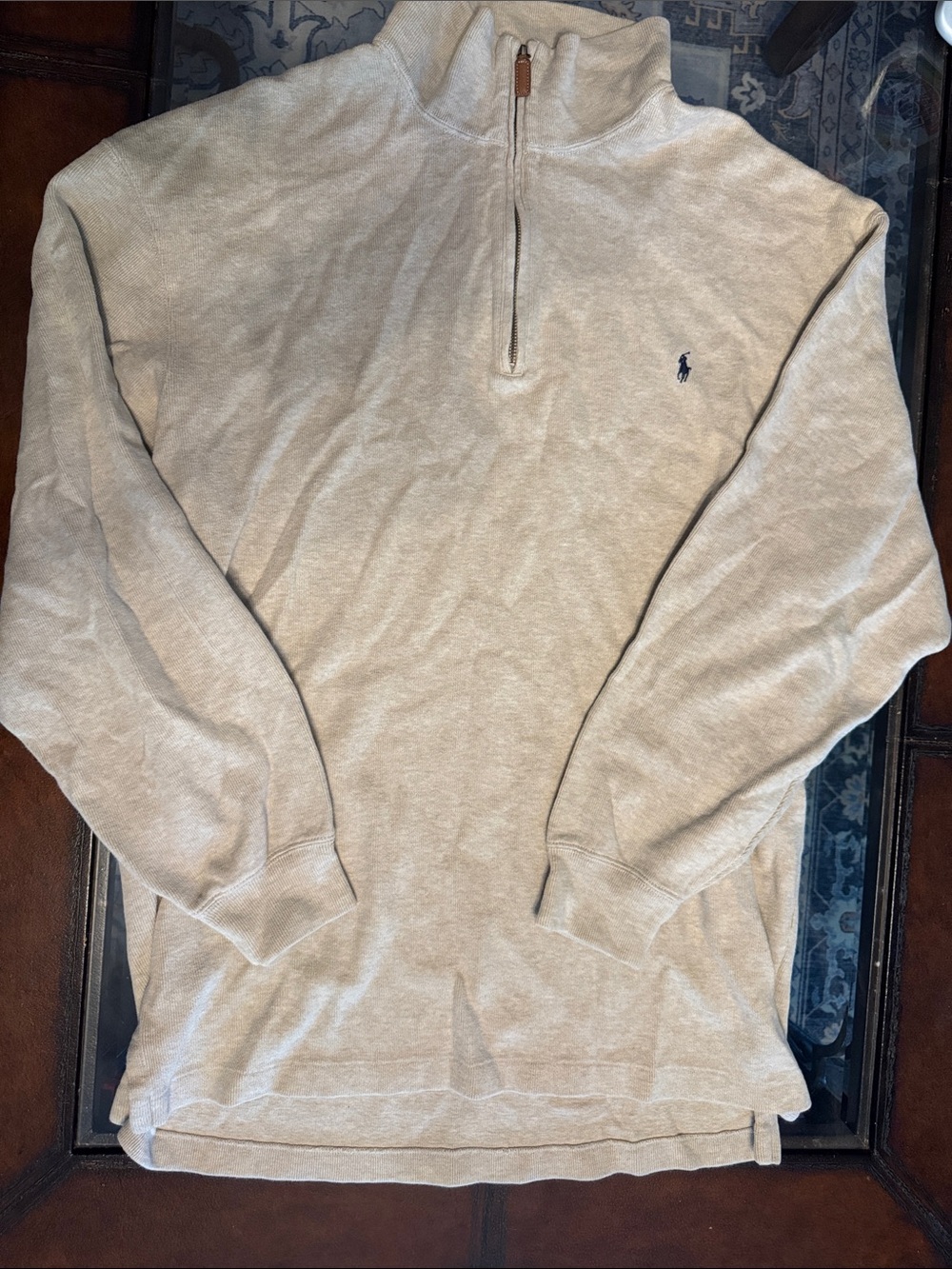 Polo by Ralph Lauren Men’s Half-Zip Sweater in Light Heather Gray